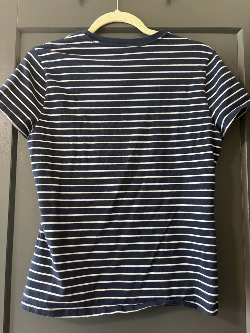 Abercrombie & Fitch Navy and White Striped Baby Tee Size L - Picture 2 of 3